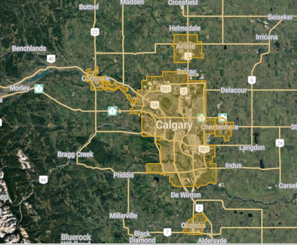 Map of Calgary BiodiverCity region 2022